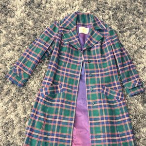 Vintage green and blue plaid Pendelton Wool Blend